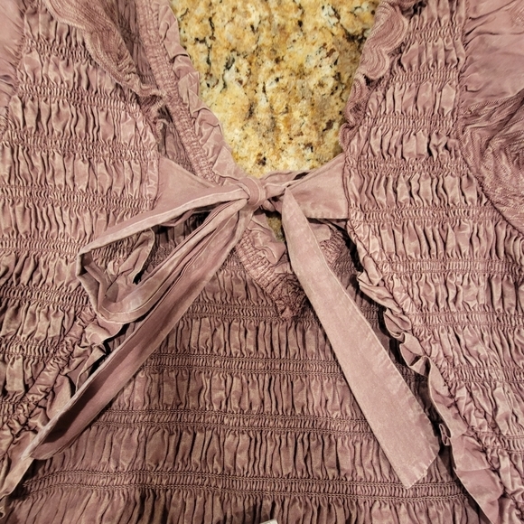 Sea New York Heidi Flutter Sleeve Tiered Dress Midi Open Back Rose Women's 10 - Picture 14 of 15